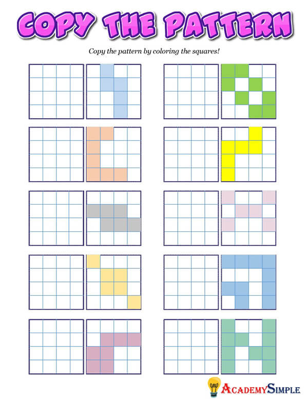 Copy the Pattern Worksheet 3 Academy Simple
