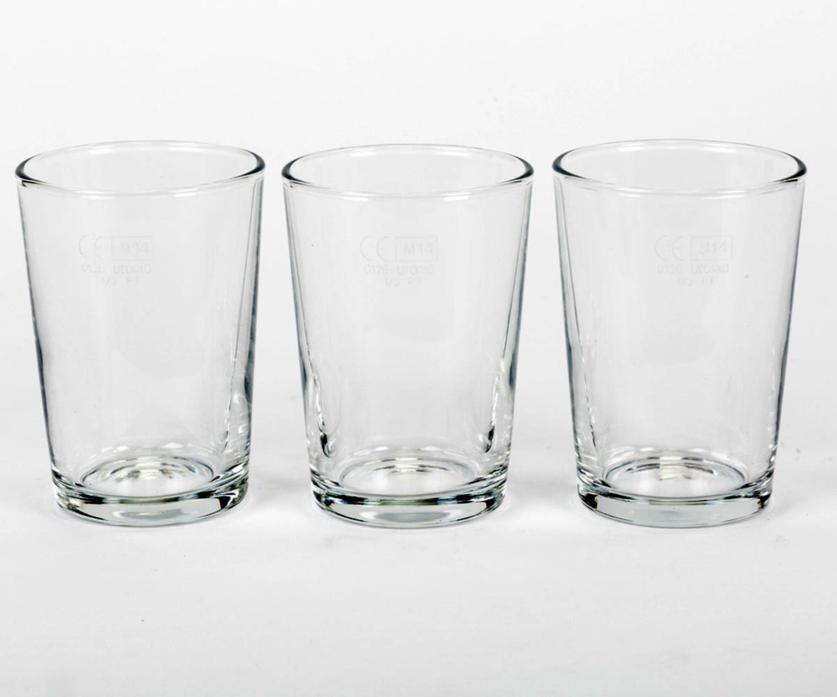 1/3 of a Pint Glasses x 3