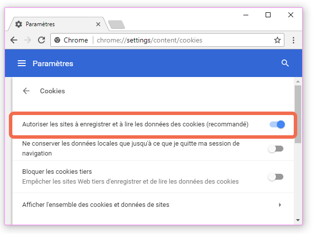 Accepter Les Cookies sur Chrome