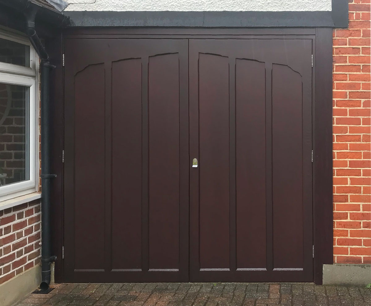Access Garage Doors Woodrite Twickenham Garage Door in Mahogany
