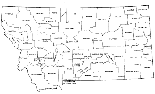 Montana Counties Map – Access Genealogy