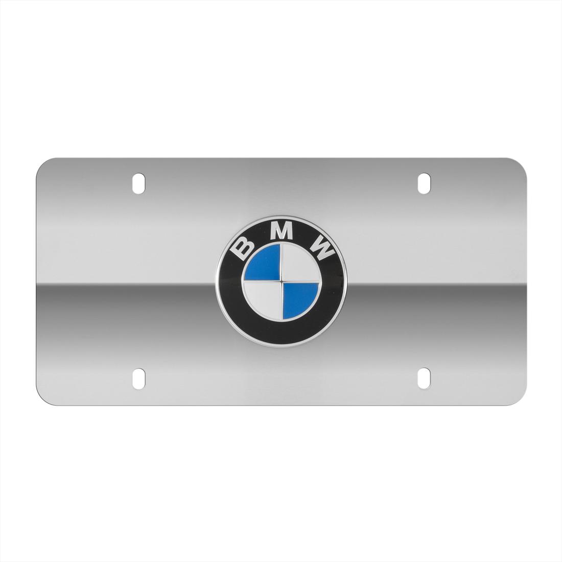 Automotive BMW Logo Black Stainless Steel License Plate 82121470313