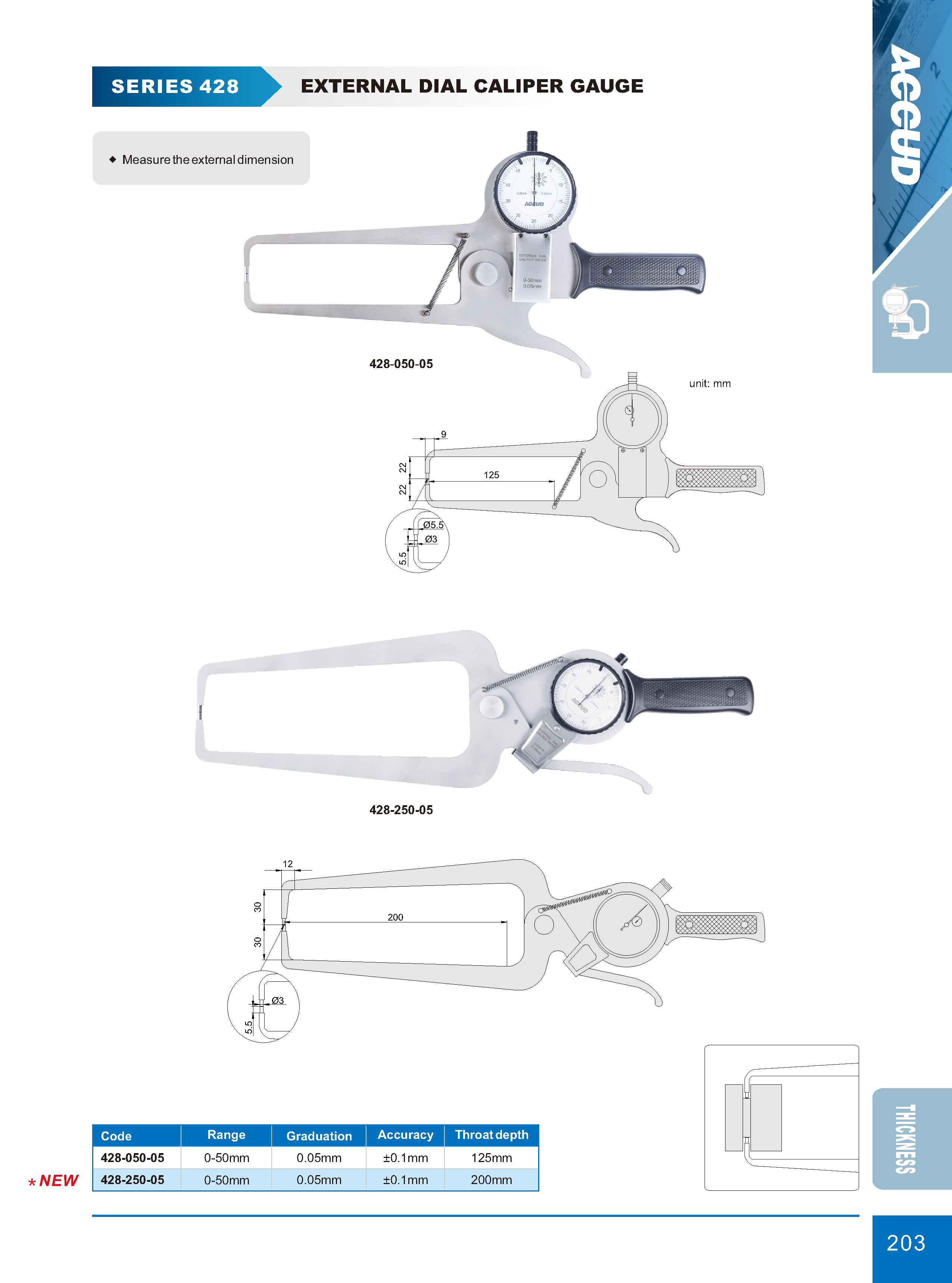 EXTERNAL DIAL CALIPER GAUGE ACCUD