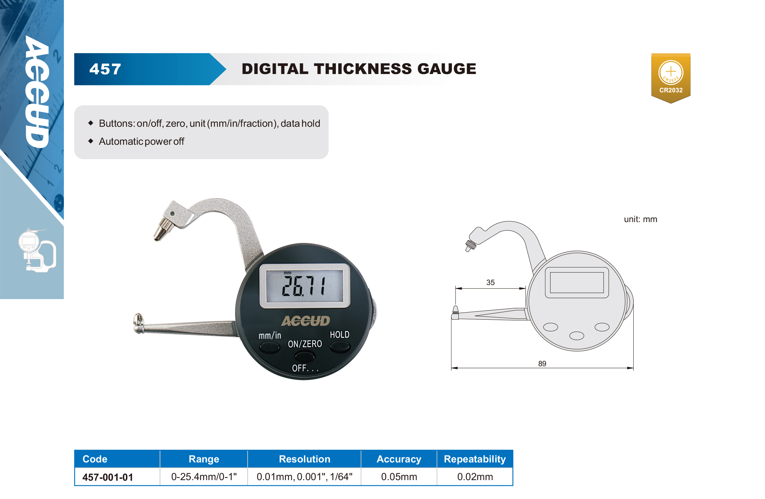 DIGITAL THICKNESS GAUGE ACCUD