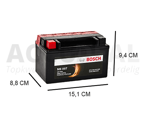 Ytx7A-Bs Bosch Agm 6Ah Motor Accu, 105A, 12V - Accudeal