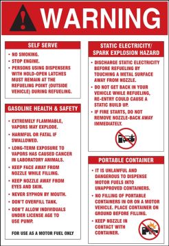 Fuel Pump Information Warning Safety Label LCHL340