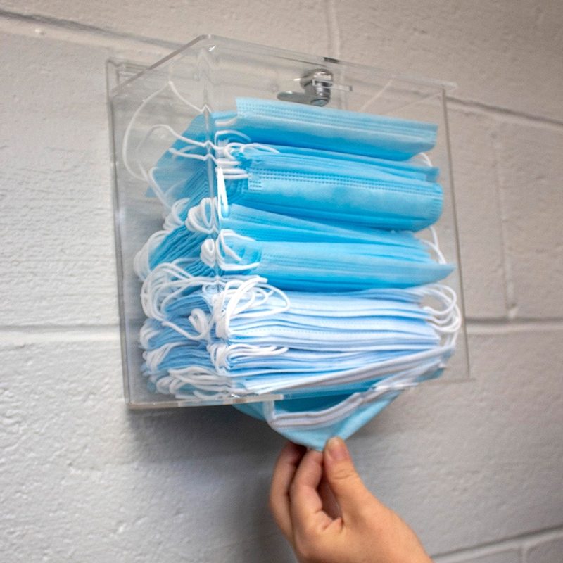 Grab and Go Acrylic Mask Dispenser with Lock ()