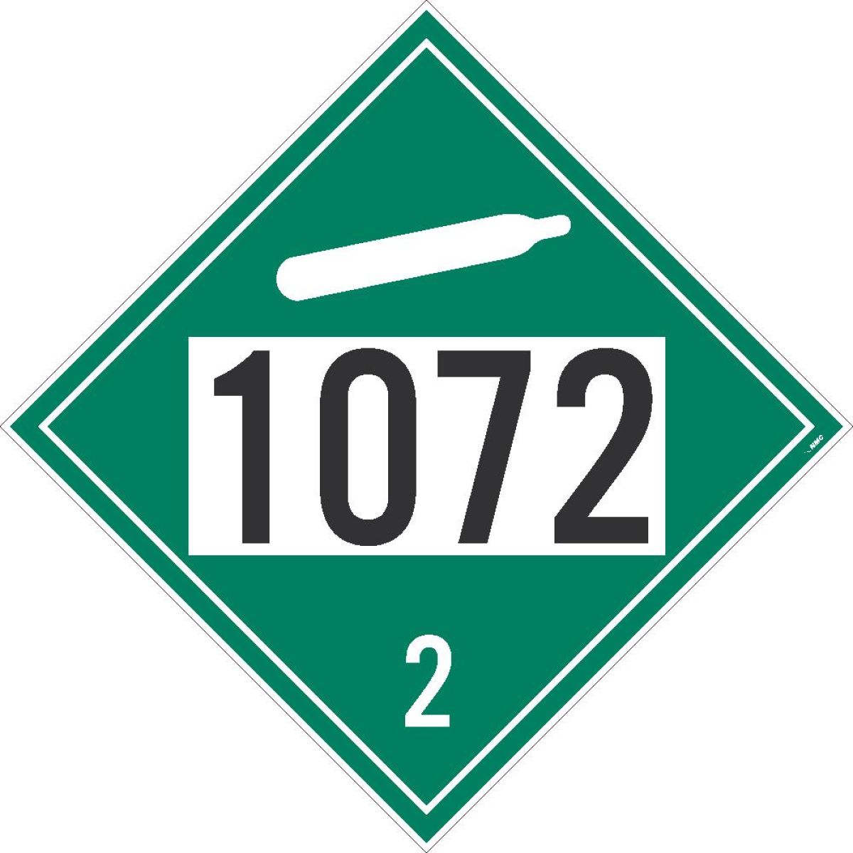 1072 2 DOT PLACARD SIGN (DL136BUV)