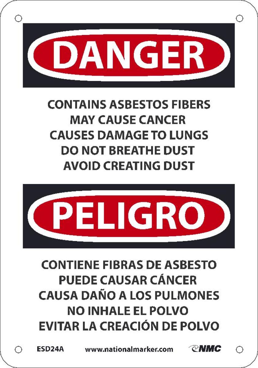 CONTAINS ASBESTOS FIBERS MAY CAUSE CANCER AVOID CREATING DUST SIGN