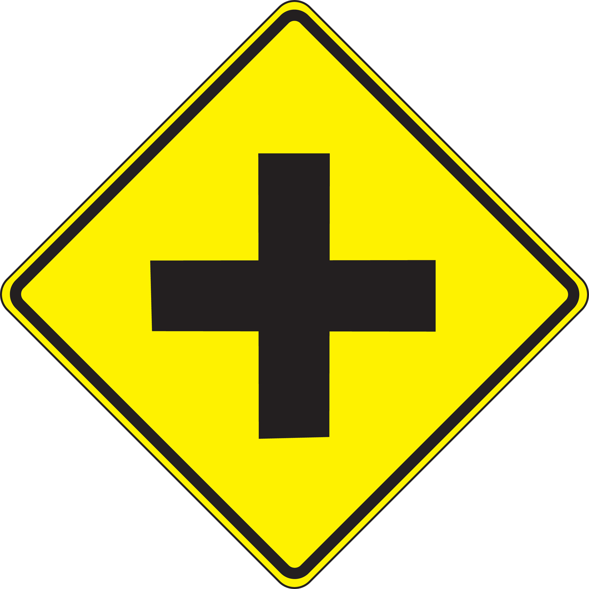 Intersection Warning Sign Cross Road (FRW401RA)