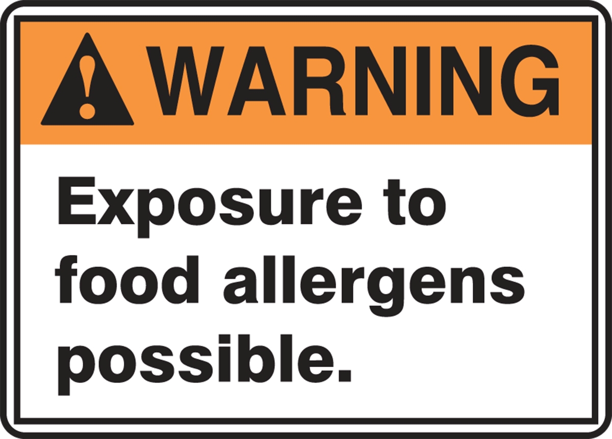 Exposure To Food Allergens Possible ANSI Warning Safety Sign MSFA303