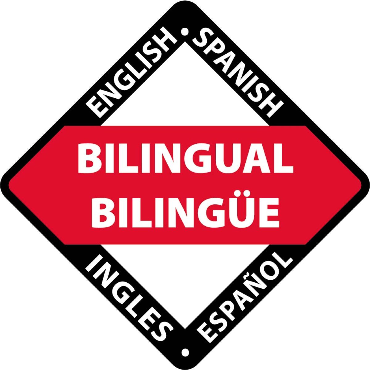 BILINGUAL BILINGUE ENGLISH SPANISH INGLES ESPANOL HARD HAT LABEL (HH167R)