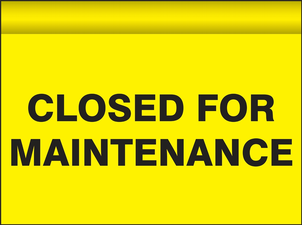 Closed For Maintenance Hanging Doorway Sign HSK515