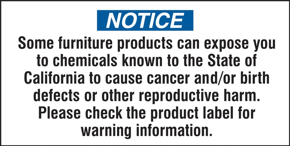 Prop 65 Furniture Product Exposure Safety Label Cancer And