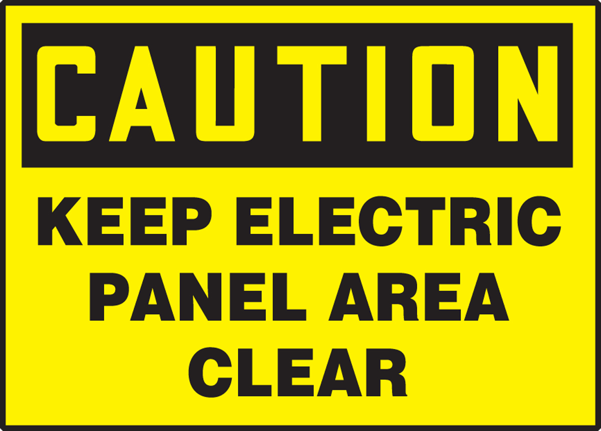 Keep Electric Panel Area Clear OSHA Caution Safety Labels LELC614
