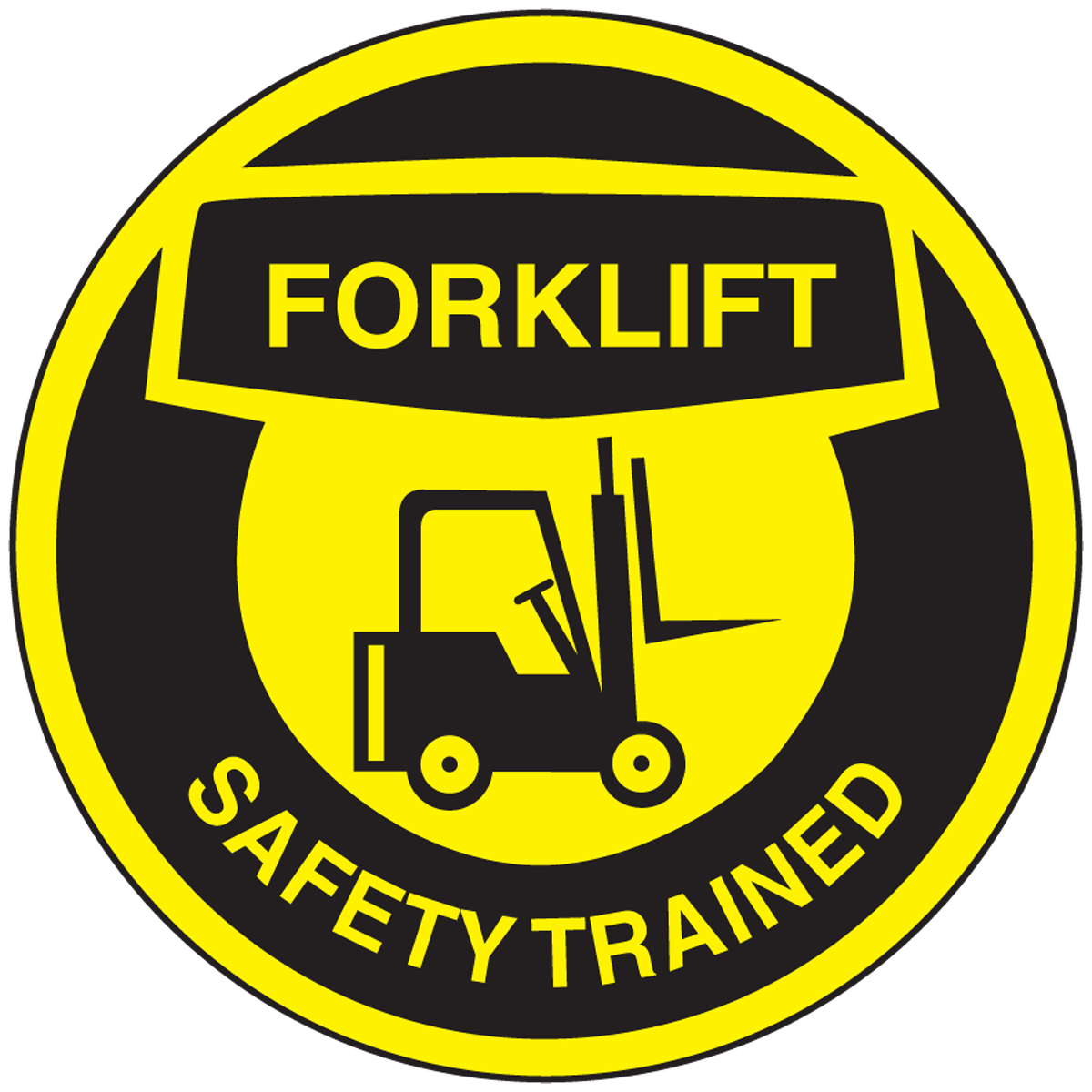 Forklift Safety Trained (Graphic) Hard Hat Labels LHTL336