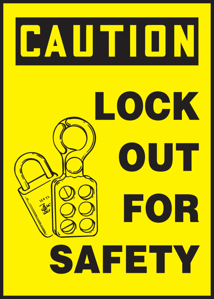 Lock Out For Safety OSHA Caution Lockout/Tagout Label LLKT412