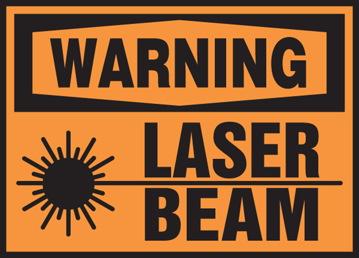 Laser Beam OSHA Warning Label LRAD305