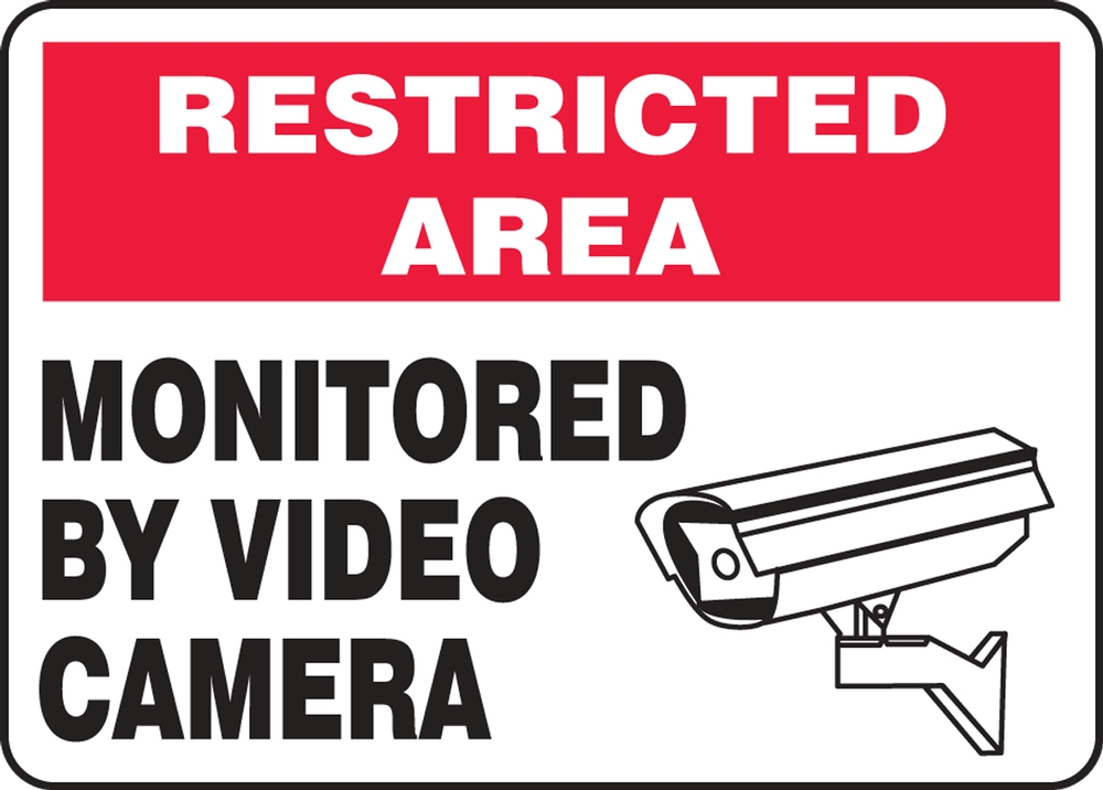 Monitored By Video Camera Restricted Area Safety Sign MASE903