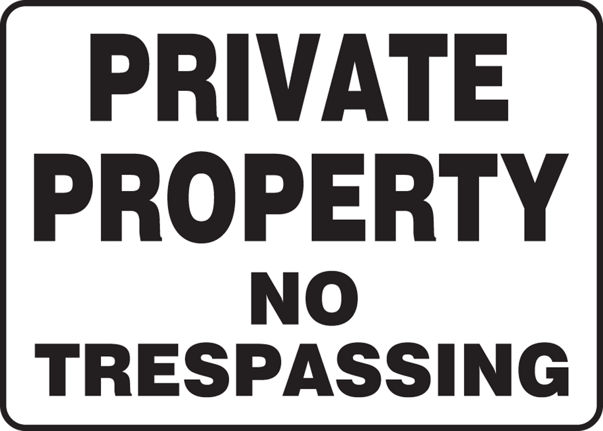Private Property No Trespassing Safety Sign MATR522
