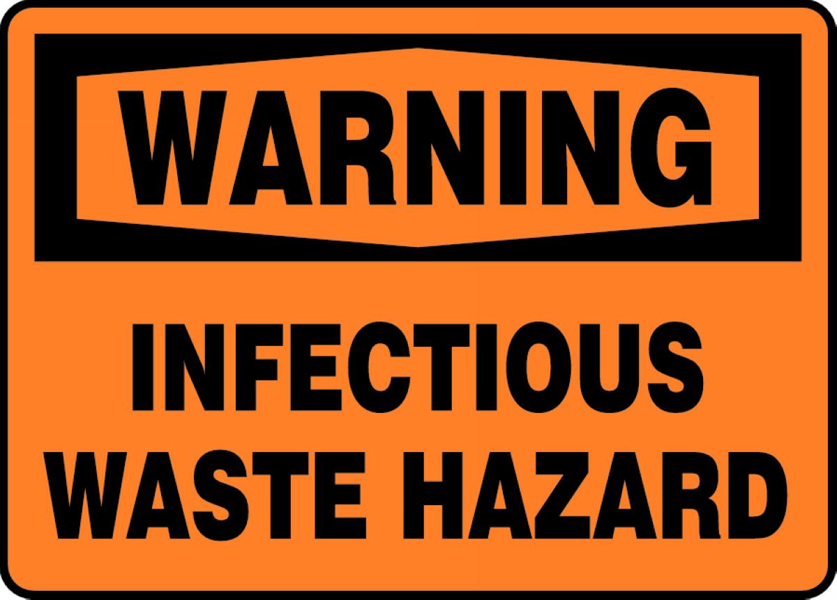 Infectious Waste Hazard OSHA Warning Safety Sign MBHZ331