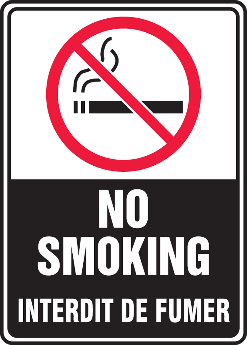 No Smoking Interdit De Fumer French Bilingual Smoking Sign FBMSMK508
