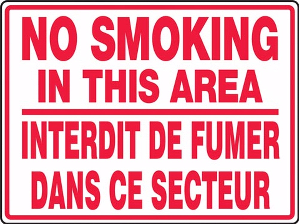 BILINGUAL FRENCH BIG SIGN NO SMOKING ()