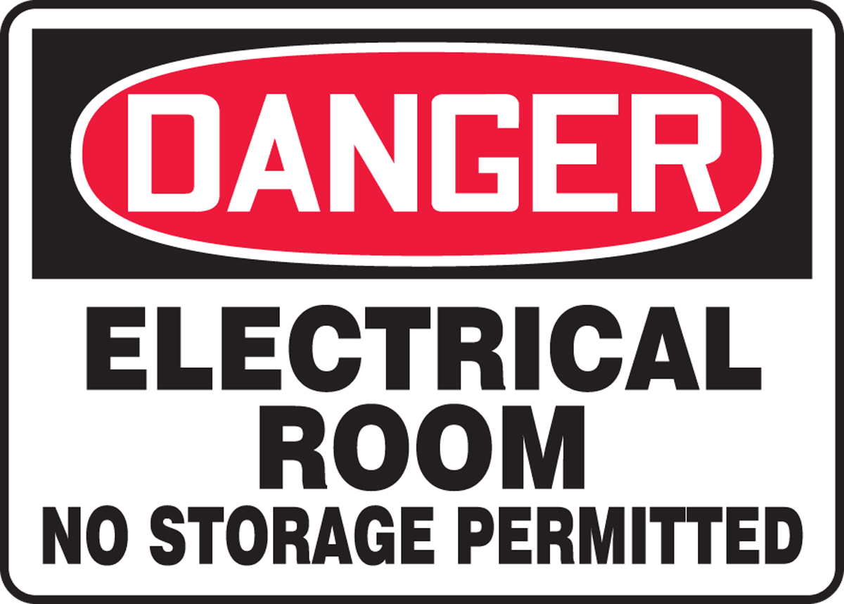Electrical Room No Storage Permitted OSHA Danger Safety Sign MELC006