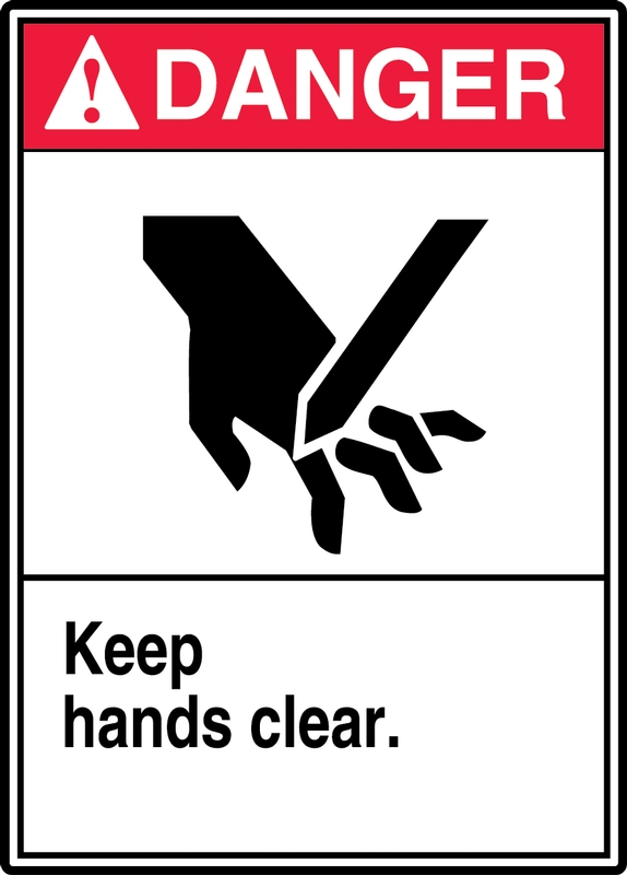 Keep Hands Clear ANSI Danger Safety Sign MEQM028
