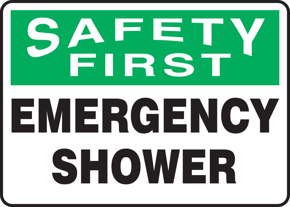 Emergency Shower OSHA Safety First Safety Sign MFSD953