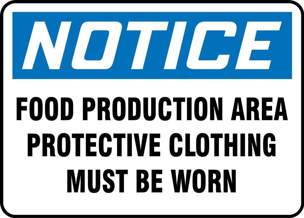 Food Production Area OSHA Notice Safety Sign MFSY515