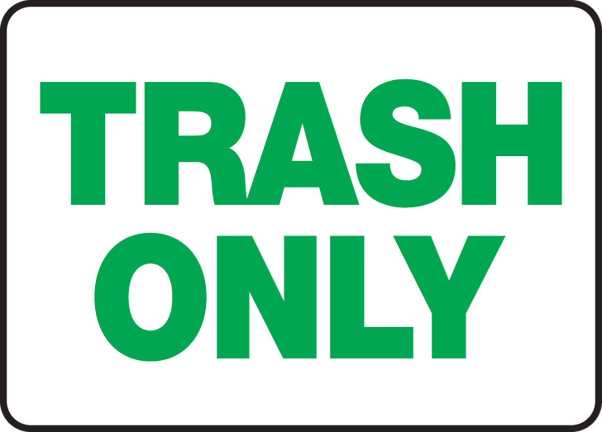 Trash Sign Printable