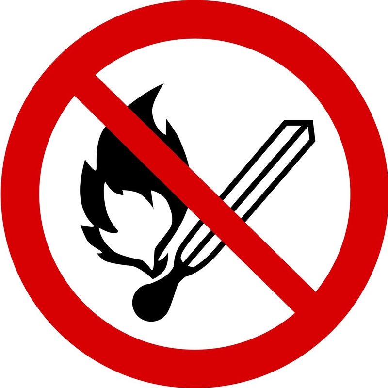 No Open Flame (2011) ISO Prohibition Safety Sign MISO513