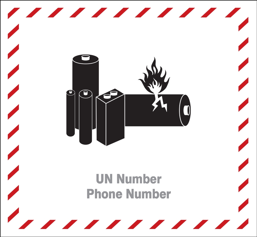 Lithium SemiCustom Hazardous Materials DOT Shipping Labels MPC229