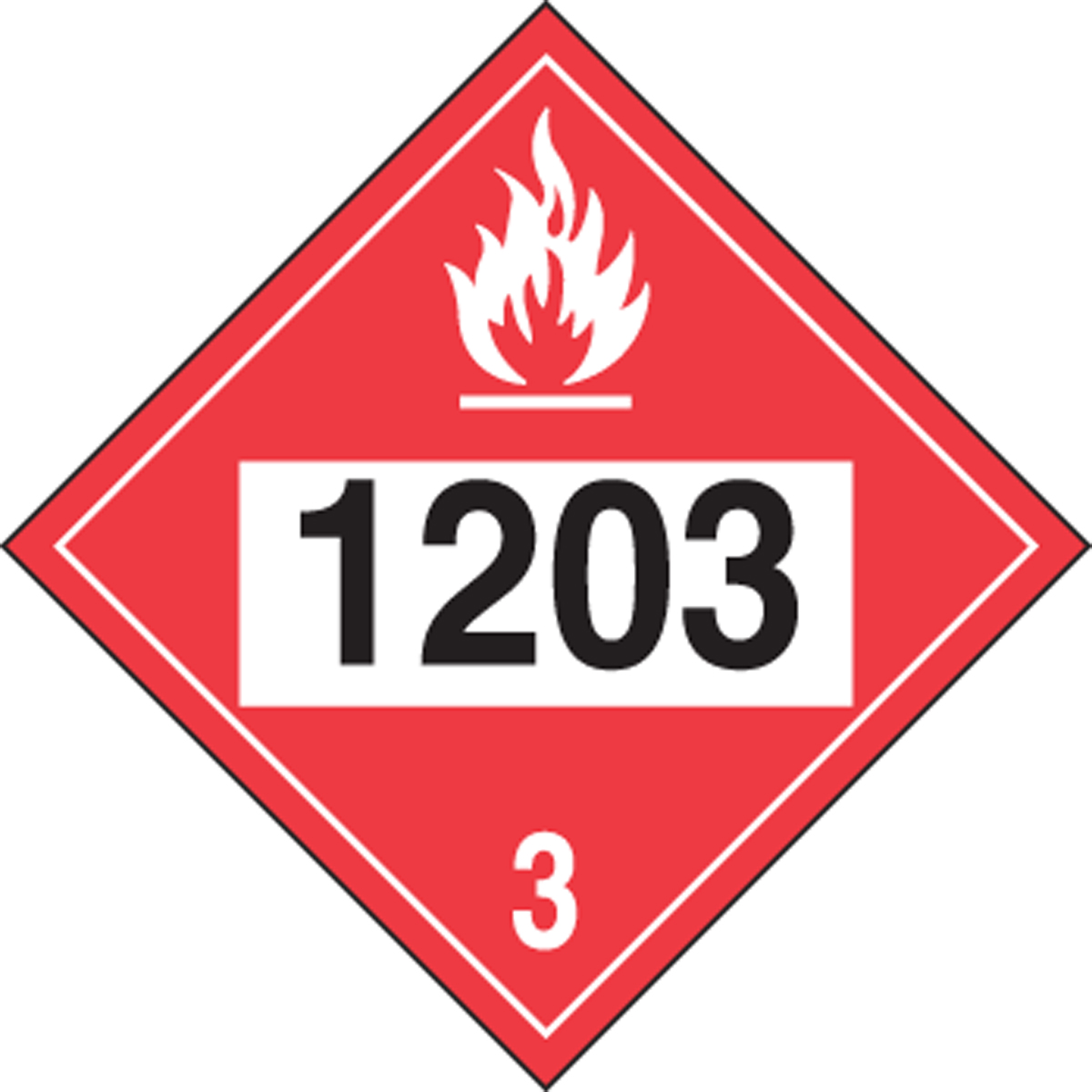 Hazard Class 3 1203 (Gasoline) 4Digit DOT Placards MPL733