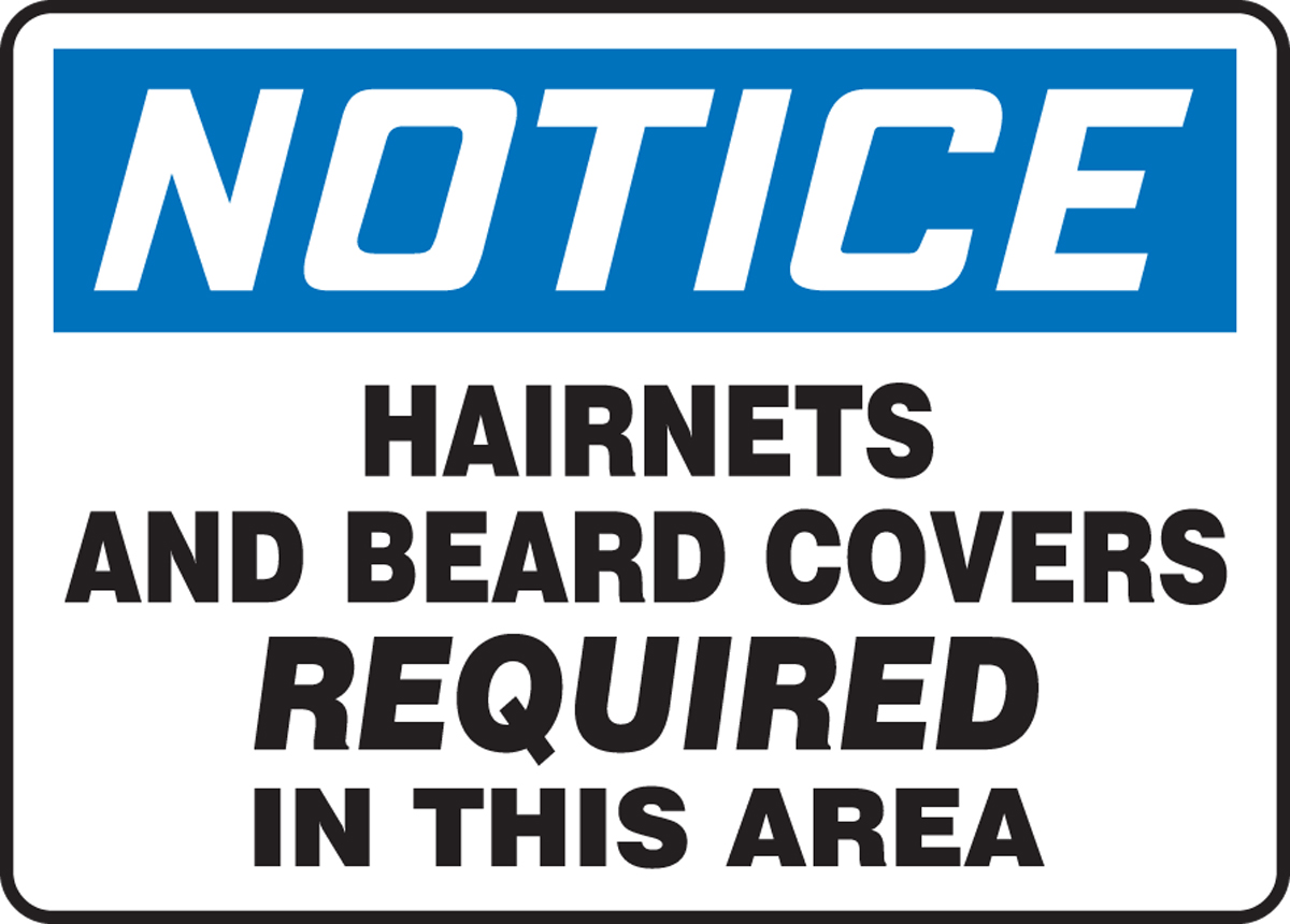 Beard Covers Required In Area OSHA Notice Safety Sign MPPE842