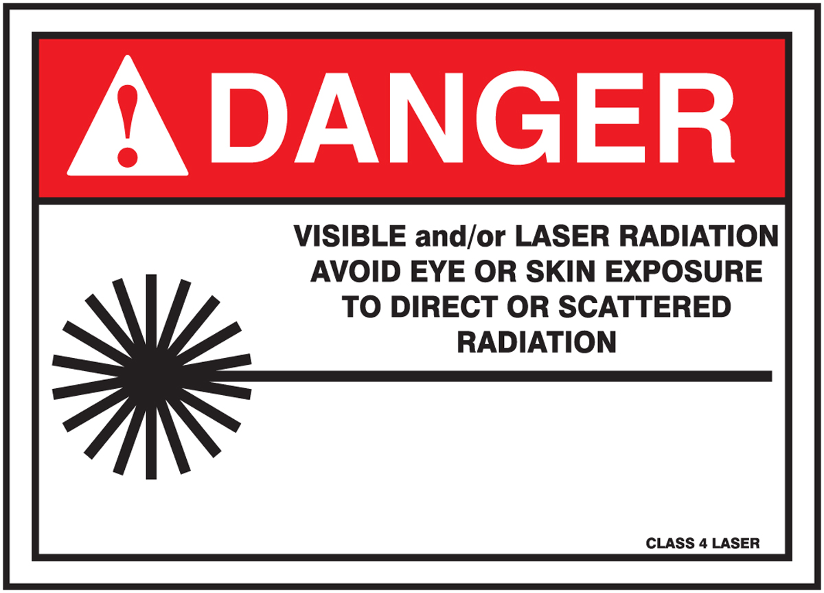 Laser Radiation Avoid Radiation ANSI Danger Safety Sign MRAD034