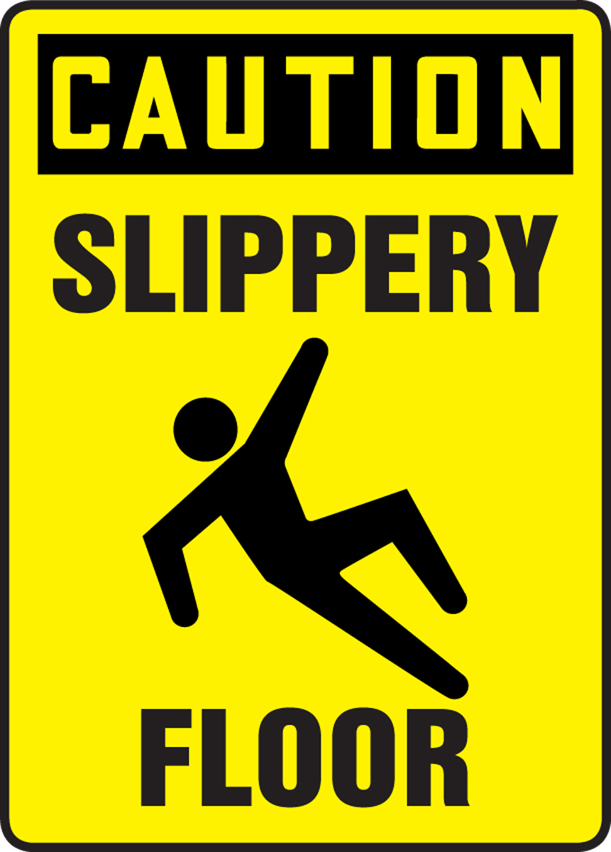 Slippery Floor OSHA Caution Safety Sign MSTF673