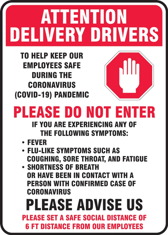 Attention Delivery Drivers Safety Sign MTKC516