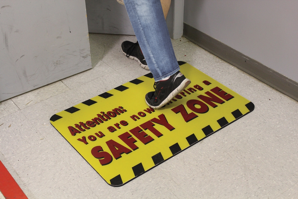 Attention You Are Entering Safety Zone CommercialGrade Floor Mat