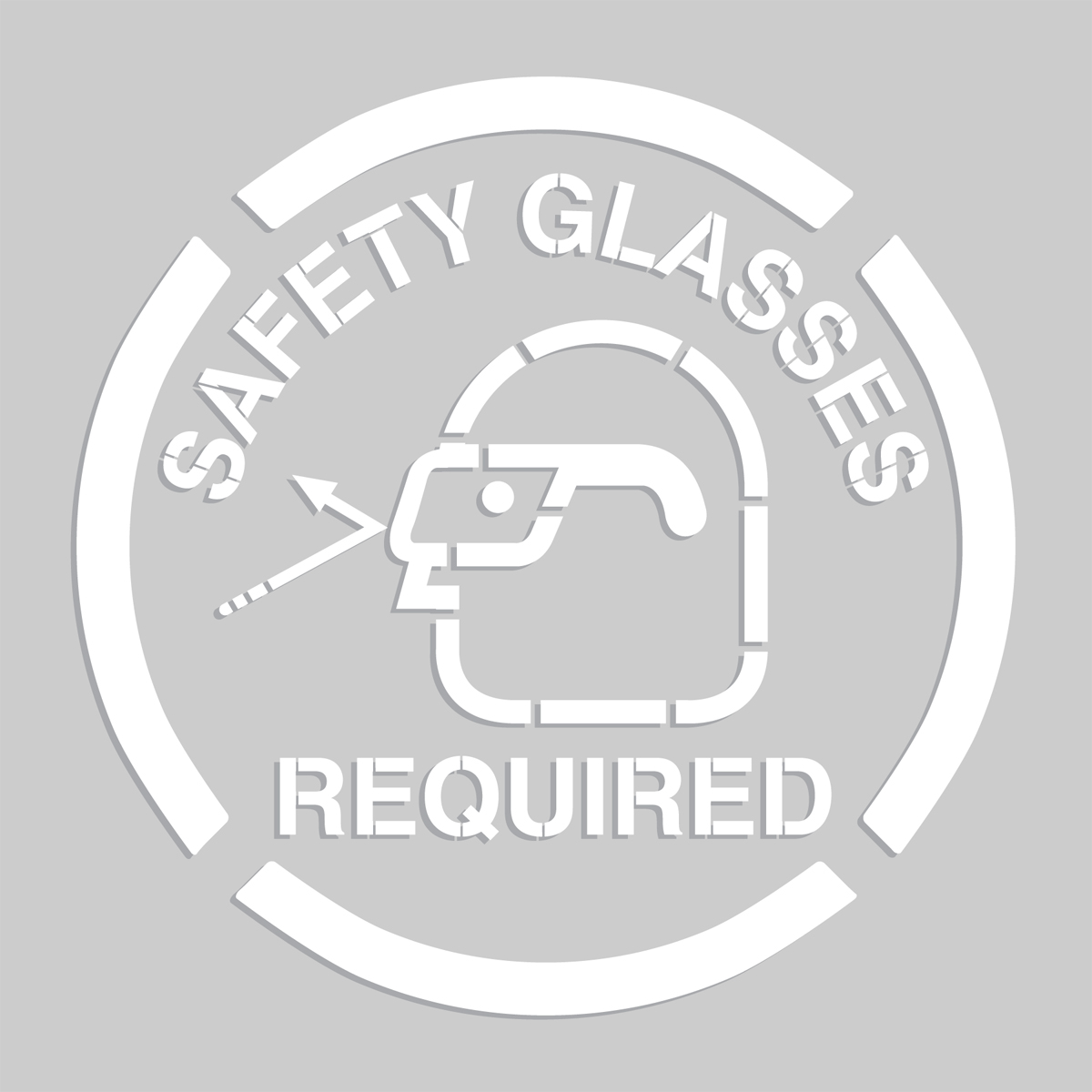 Safety Glasses Required Floor Marking Stencil PMS225