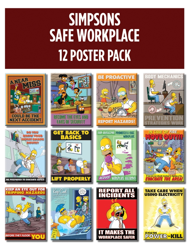 The Simpsons™ Safety Posters Safe Workplace 12 Poster Pack ()