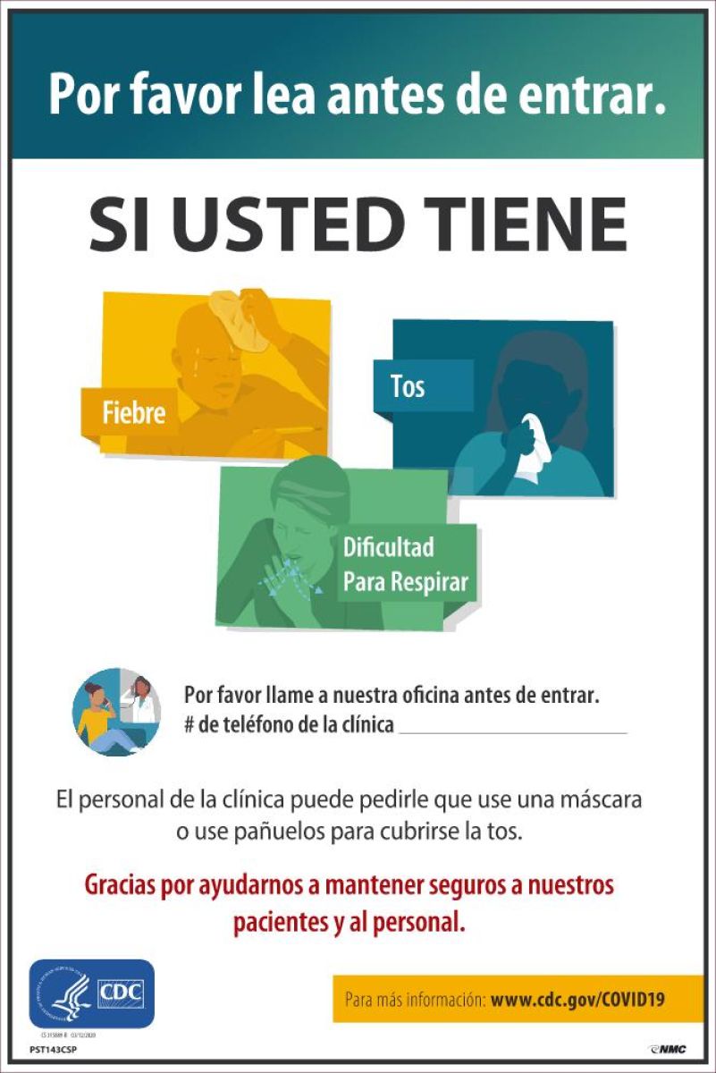 COVID19 SYMPTOMS, SPANISH (PST143PPSP)