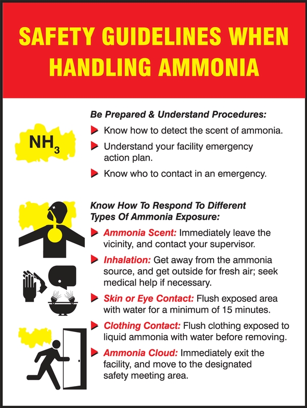 Safety Posters Safety Guidelines When Handling Ammonia (SP124494)