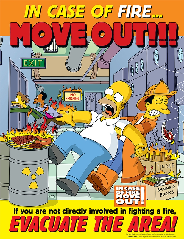 In Case Of Fire Move Out The Simpsons™ Safety Posters PST565
