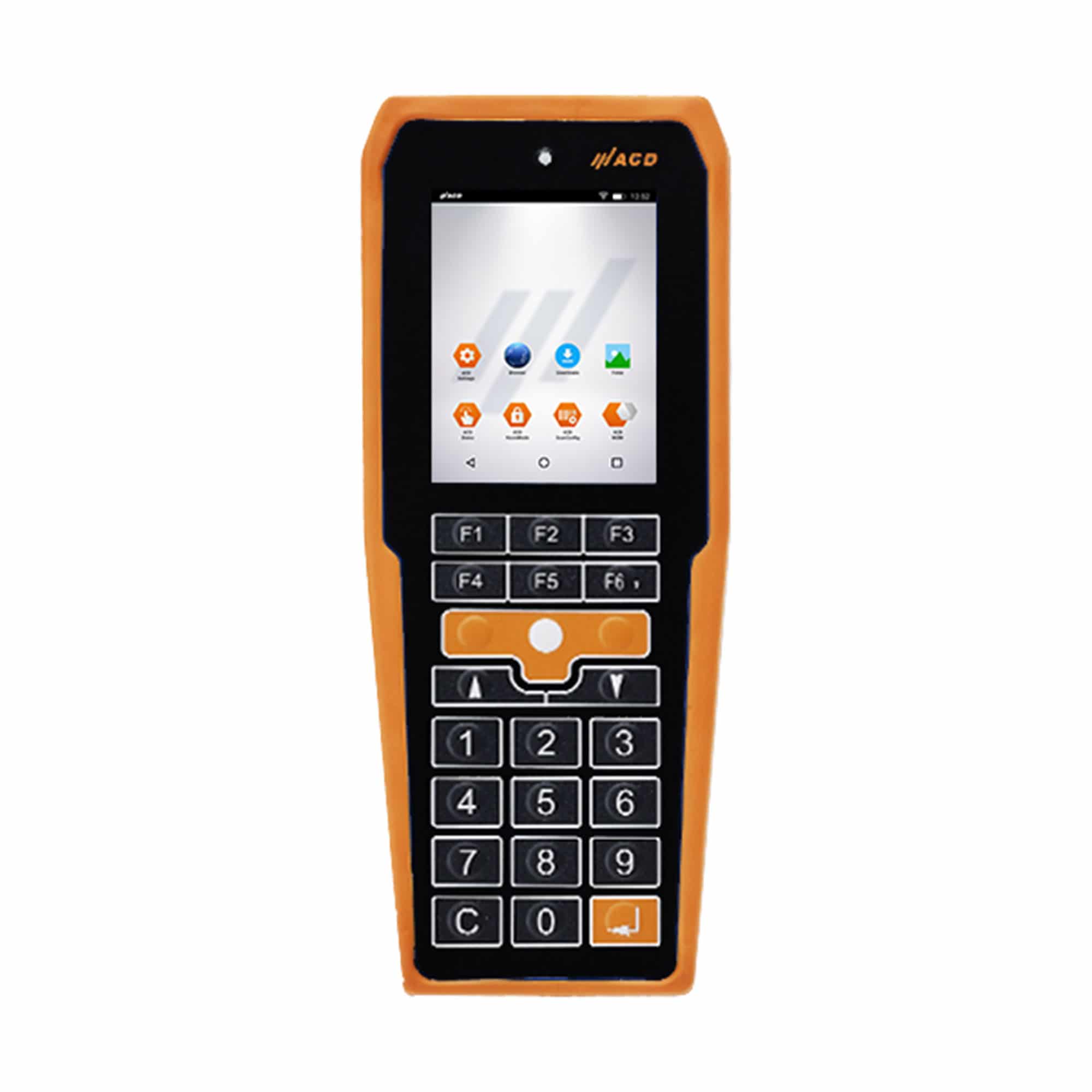 Mobiler Android Handheld Computer mit Barcode Scanner für Lebensmittel