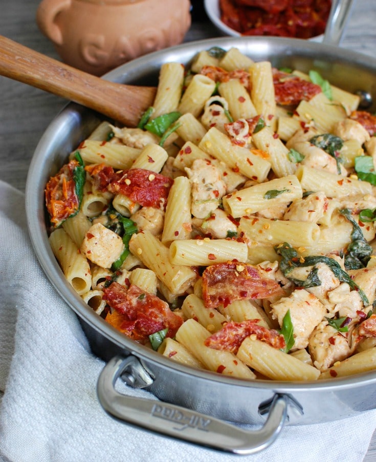 Mozzarella Chicken Pasta with Sundried Tomatoes A Cedar Spoon