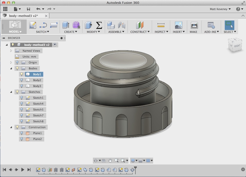 Modeling custom threads in Fusion 360 Ace Makerspace