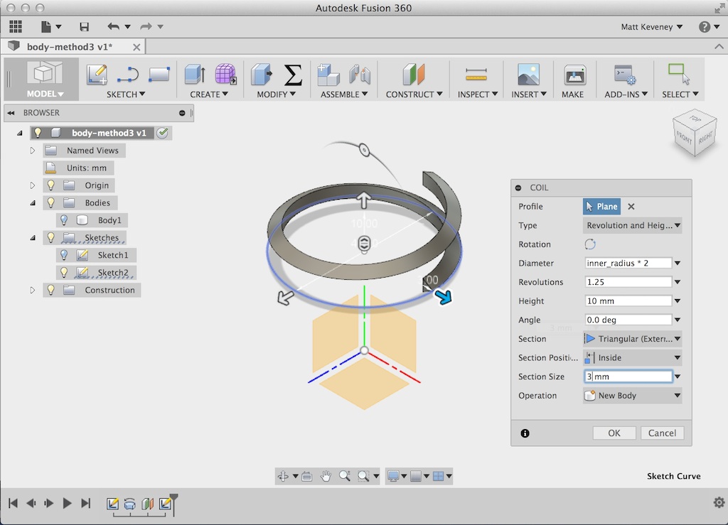 Modeling custom threads in Fusion 360 Ace Makerspace