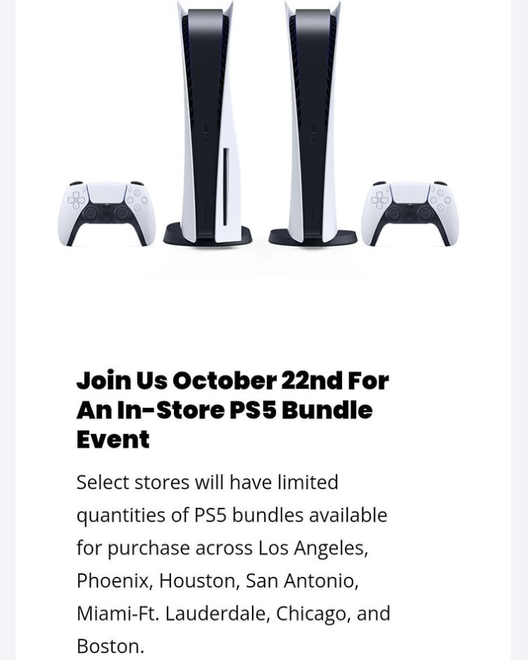 GameStop InStore PS5 Bundle Event Ace Network The source for